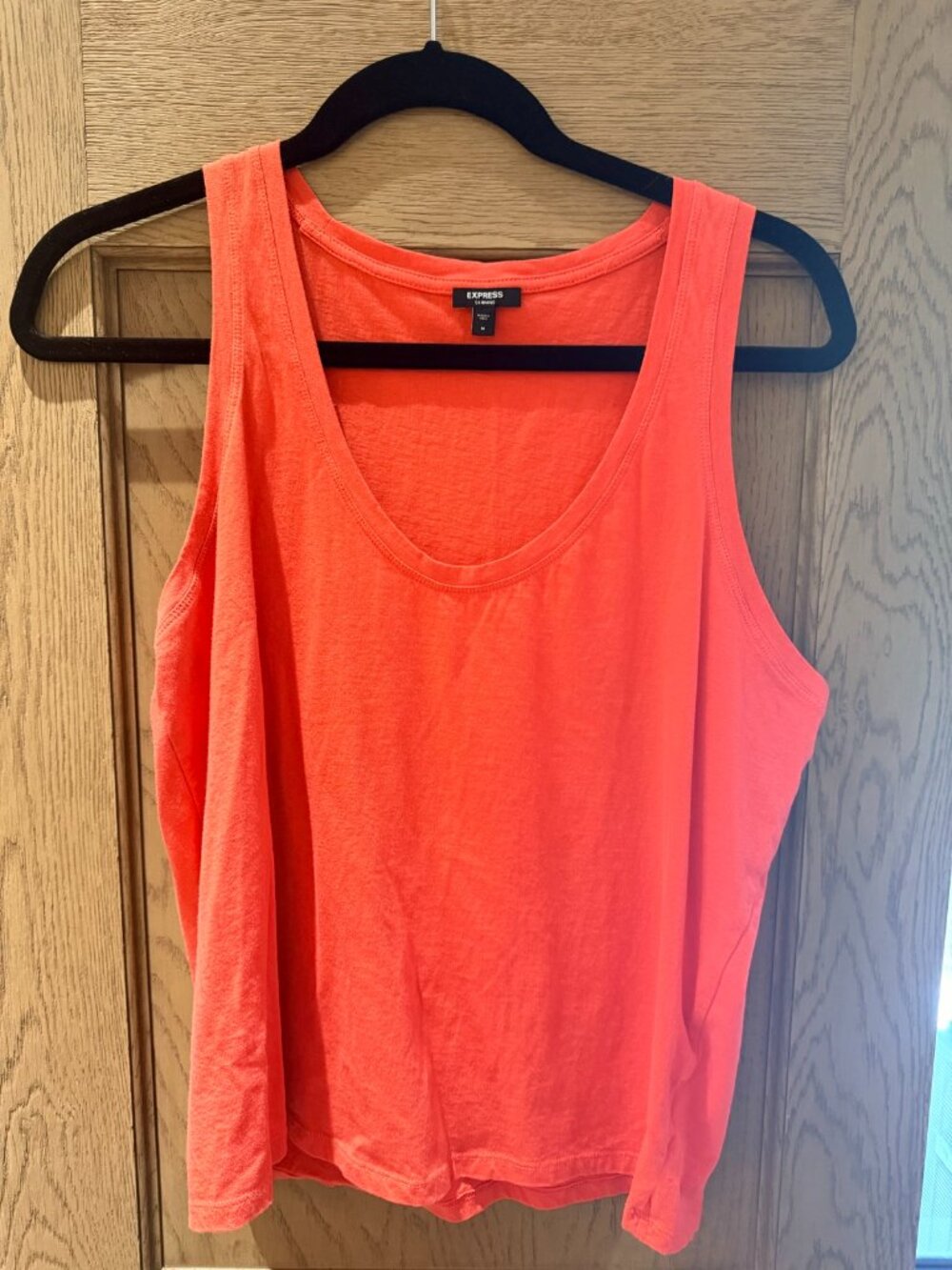Express Coral Orange Cotton Scoop Neck Tank Top M